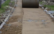 Фото 5: На вул. Княгині Ольги тривають роботи з будівництва велодоріжки