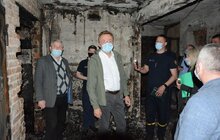 Фото 15: Андрій Садовий оглянув будинок на вул. Виговського, де вчора сталась пожежа
