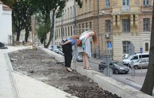 Фото 12: На верхній алеї вулиці Коперника облаштовують нову пішохідно-велосипедну доріжку