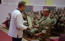 Фото 14: Урочисті збори військовослужбовців Львівського гарнізону з нагоди Дня Незалежності України