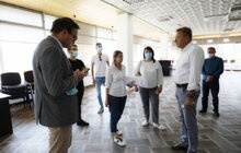 Фото 7: Мер Львова перевірив ремонт гримерок у Центрі Довженка