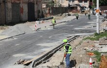 Фото 25: Облаштування квазікільця на вул. Шевченка: переключення водопроводів, асфальтування, стелення бруківки