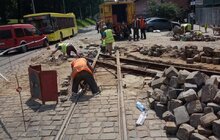 Фото 2: На перехресті вулиць Підвальна-Руська завершено роботи та прокладено 50 м нової колії