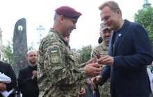 Фото 7: Сьогодні у Львові військовослужбовці 80-тої окремої десантно-штурмової бригади пройшли урочистою ходою з нагоди повернення з району виконання завдань під час операції Об’єднаних сил