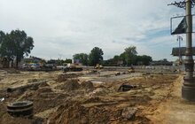 Фото 8: Ремонт пл. Двірцевої: заміну водогонів завершили, розпочали укладати плити під трамвайну колію