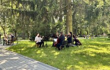 Фото 11: Музиканти Луганської філармонії зіграли для поранених військових в одній з лікарень Львова