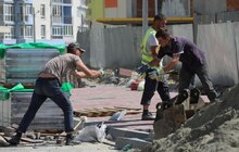 Фото 14: Облаштування квазікільця на вул. Шевченка: переключення водопроводів, асфальтування, стелення бруківки