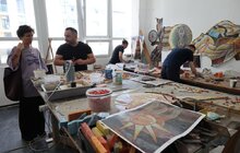 Фото 4: Мозаїчне панно на Володимира Великого відновлюють 6 художників (відео)