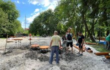 Фото 1: У парку «700-річчя Львова» триває облаштування ігрової зони для дітей