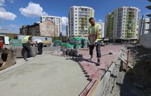 Фото 17: Облаштування квазікільця на вул. Шевченка: переключення водопроводів, асфальтування, стелення бруківки