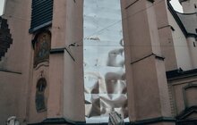 Фото 3: У Львові змонтують захисні конструкції довкола пам’ятника Адаму Міцкевичу і фігури Діви Марії