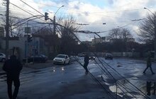 Фото 3: Через падіння дерева тимчасово не курсує тролейбус № 12