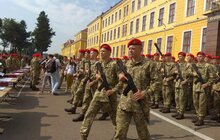Фото 8: Сьогодні на плацу Національної академії сухопутних військ імені гетьмана Петра Сагайдачного Військову присягу на вірність українському народові склали близько 500 першокурсників