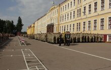 Фото 1: Урочистий ритуал складання Військової присяги студентами цивільних вищих навчальних закладів, які навчалися за програмою підготовки офіцерів запасу 