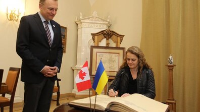 Фото: Мер Львова зустрівся з Генерал-губернатором Канади Жулі Пайєтт
