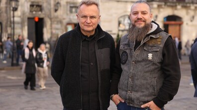 Міський голова Львова Андрій Садовий з Андрієм Жолобом, заступником міського голови Львова з питань ветеранів