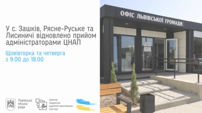 Фото: Відновлюють роботу ЦНАПи в офісах Львівської громади у Лисиничах, Зашкові та Рясне-Руське