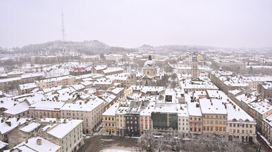 панорама зимового Львова