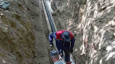 Фото: На вул. Медової Печери триває реконструкція теплової мережі