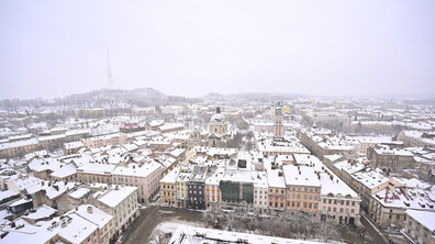 панорама зимового Львова