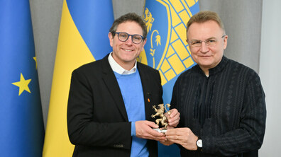 Мер німецького міста Вюрцбург Мартін Хайліг та мер Андрій Садовий.