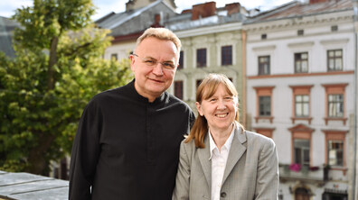 Міський голова Львова Андрій Садовий та віцепрезидентка Світового банку у справах регіону Європи та Центральної Азії Антонелла Бассані.