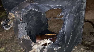 Фото: На вихідних у Львові трапились пожежі на двох сміттєвих майданчиках: пошкоджено три контейнери для відходів