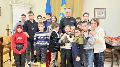 Фото: Вихованці ліцею «Просвіта» колядували з міським головою Львова