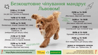 Фото: ЛКП «Лев» відновлює безкоштовне чіпування собак у районах міста: графік