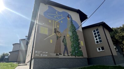 Фото: «Україна – наш спільний дім»: у прихистку у Грибовичах з’явився мурал (відео)