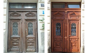Фото: На вулиці Федорова відновили історичну дерев’яну браму