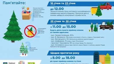Фото: Цього року львів’яни можуть здати натуральні ялинки на утилізацію у більш зручний спосіб