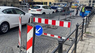 Фото: Комунальні служби використовують засоби для тимчасового регулювання руху, які місту передав Фрайбург