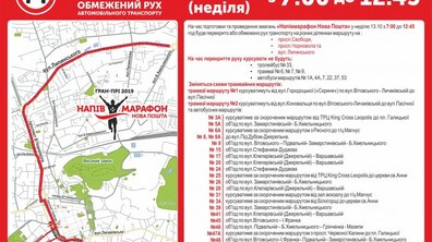 Фото: На вихідних Львів прийматиме масштабний «Нова Пошта Напівмарафон». Частину вулиць міста буде закрито для руху транспорту