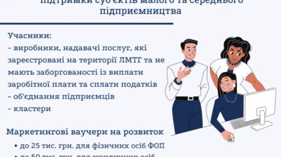 Фото: Оголошення конкурсу ваучерної підтримки суб’єктів малого та середнього підприємництва