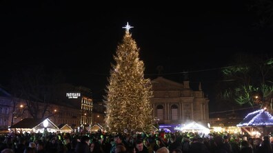 Фото: Комунальники зібрали біля ялинки у новорічну ніч 5 машин сміття