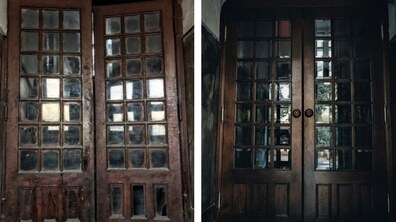 Фото: У Львові відреставрували історичні двері-віяло у будинку неподалік Стрийського парку