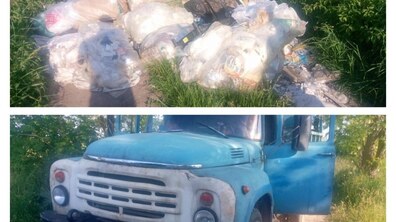 Фото: У Підбірцях мешканці затримали водія вантажівки за скид сміття у невстановленому місці