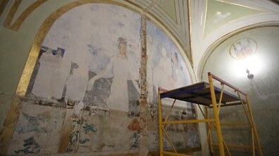 Фото: Біля відреставрованих розписів Яна Генрика Розена у Органному залі облаштують камерний зал