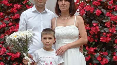 Фото: У модульному містечку Львова побралася пара з Лисичанська